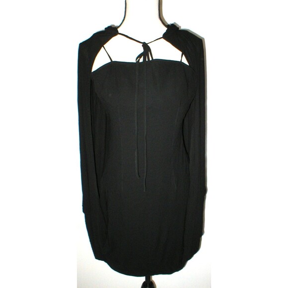 NWT New $700 Womens 42 6 Designer Italy Costume National Blouse Black Layer Cape - Picture 1 of 12